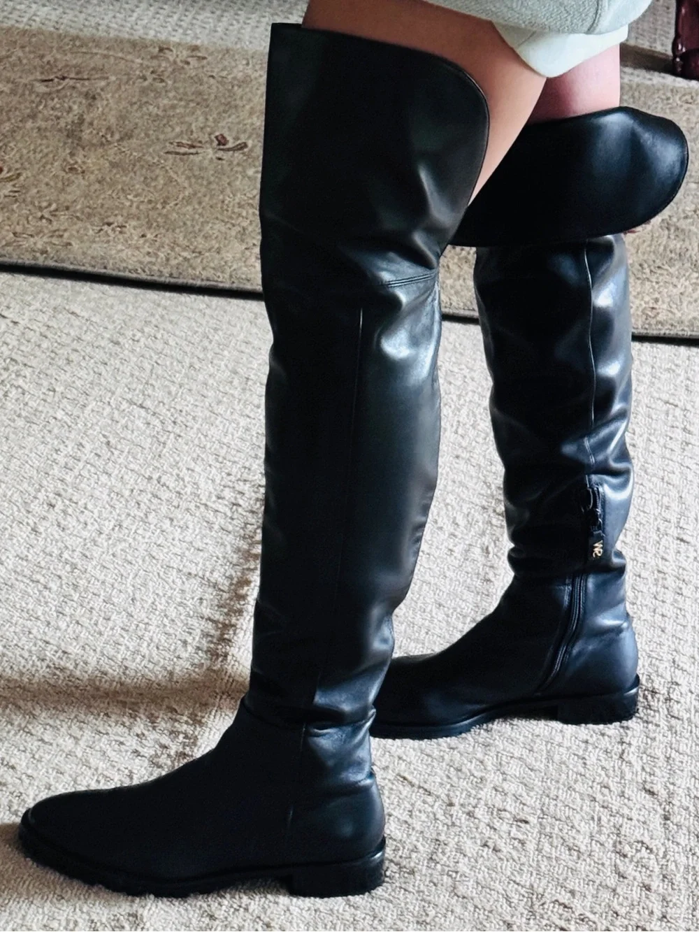 Stuart Weitzman Black Over-the-Knee Leather Boots